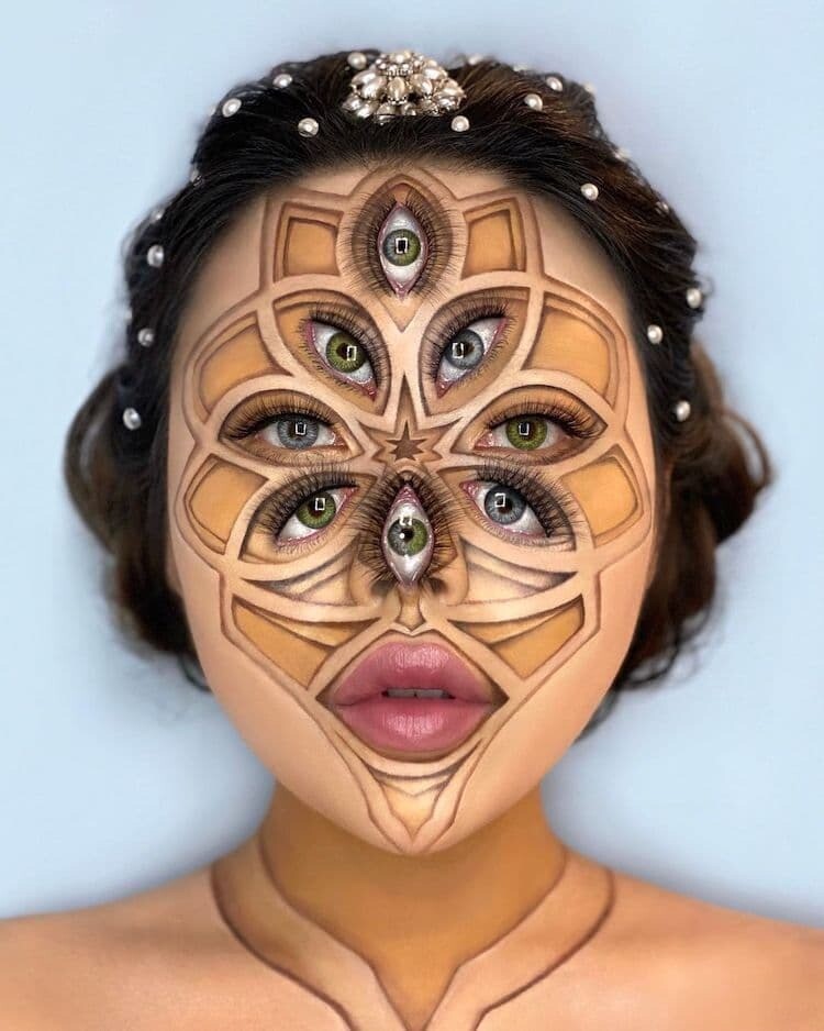 mimi choi maquilladora artista visiones maquillaje paralisis sueno surrealismo ilusion optica cara 5