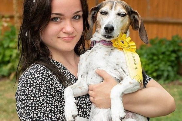 Una perra perdida regresa a casa como ganadora de un certamen canino
