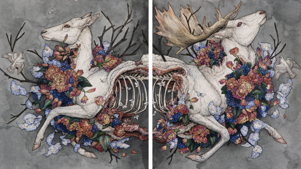 Mitología, fábulas y naturalezas muertas en las alucinantes ilustraciones de Lauren Marx