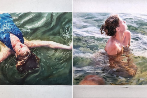 El pintor Marcos Beccari plasma en sus acuarelas el placer de estar en el agua
