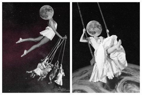 La belleza de la Luna en los collages digitales de "Memorias de un limón"